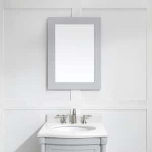 Parkcrest 22 in. W x 30 in. H Rectangular Framed Wall Mount Bathroom Vanity Mirror in Dove Gray