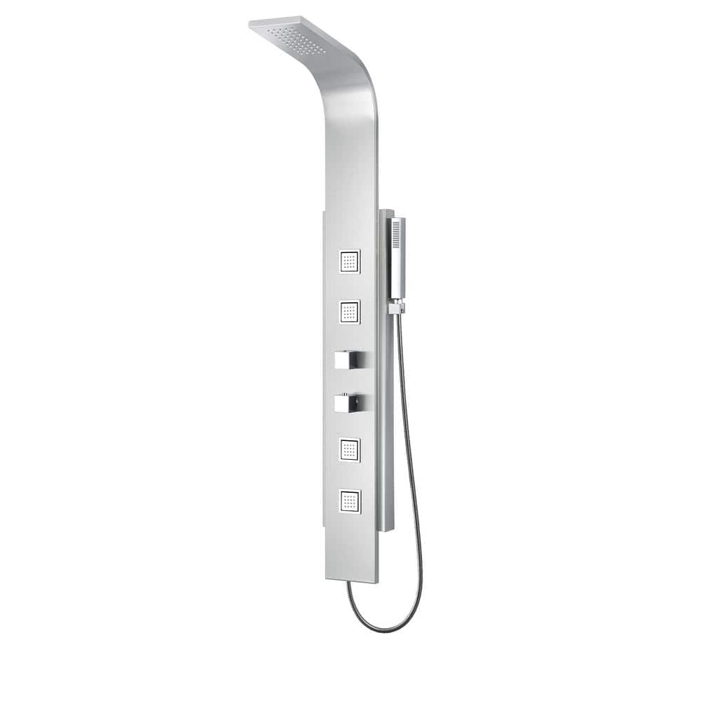 VISOR Series 60 in. 4-Jetted Full Body Shower Panel System with Heavy Rain 