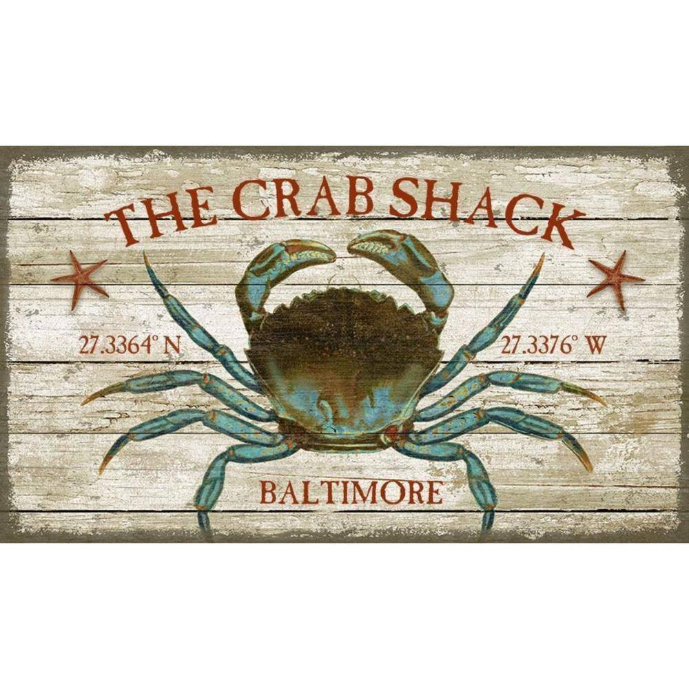 HomeRoots Charlie Baltimore Crab Shack Wood Wall Art 2000401612 The Home Depot
