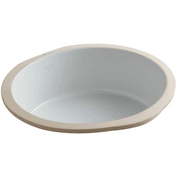 KOHLER Verticyl 15-3/4 in. Round Undermount Bathroom Sink in Ice Grey