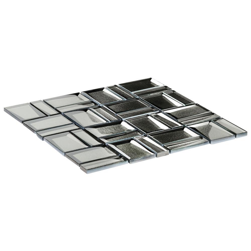 Revell 11" x 12" Glass Grid Mosaic Wall Tile (0.88 Sq. Ft. / Each)
