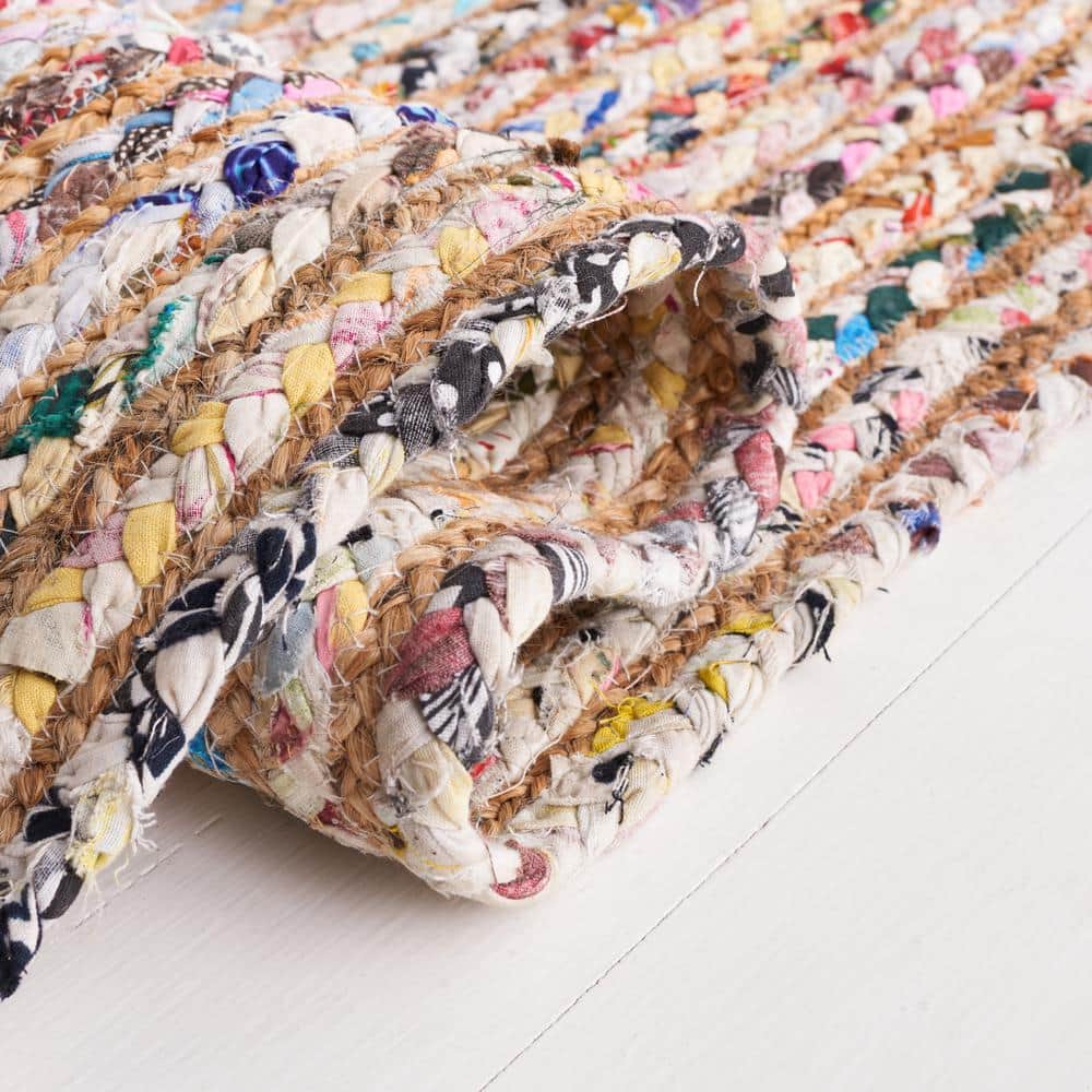 Beige and Multicolor Handwoven Wool and Cotton Area Rug