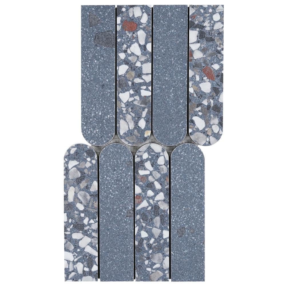 Bryant Fin Blue 3.93 in. x 0.39 in. Matte Porcelain Terrazzo Look Mosaic Floor and Wall Tile Sample price history on PriceWatchPro