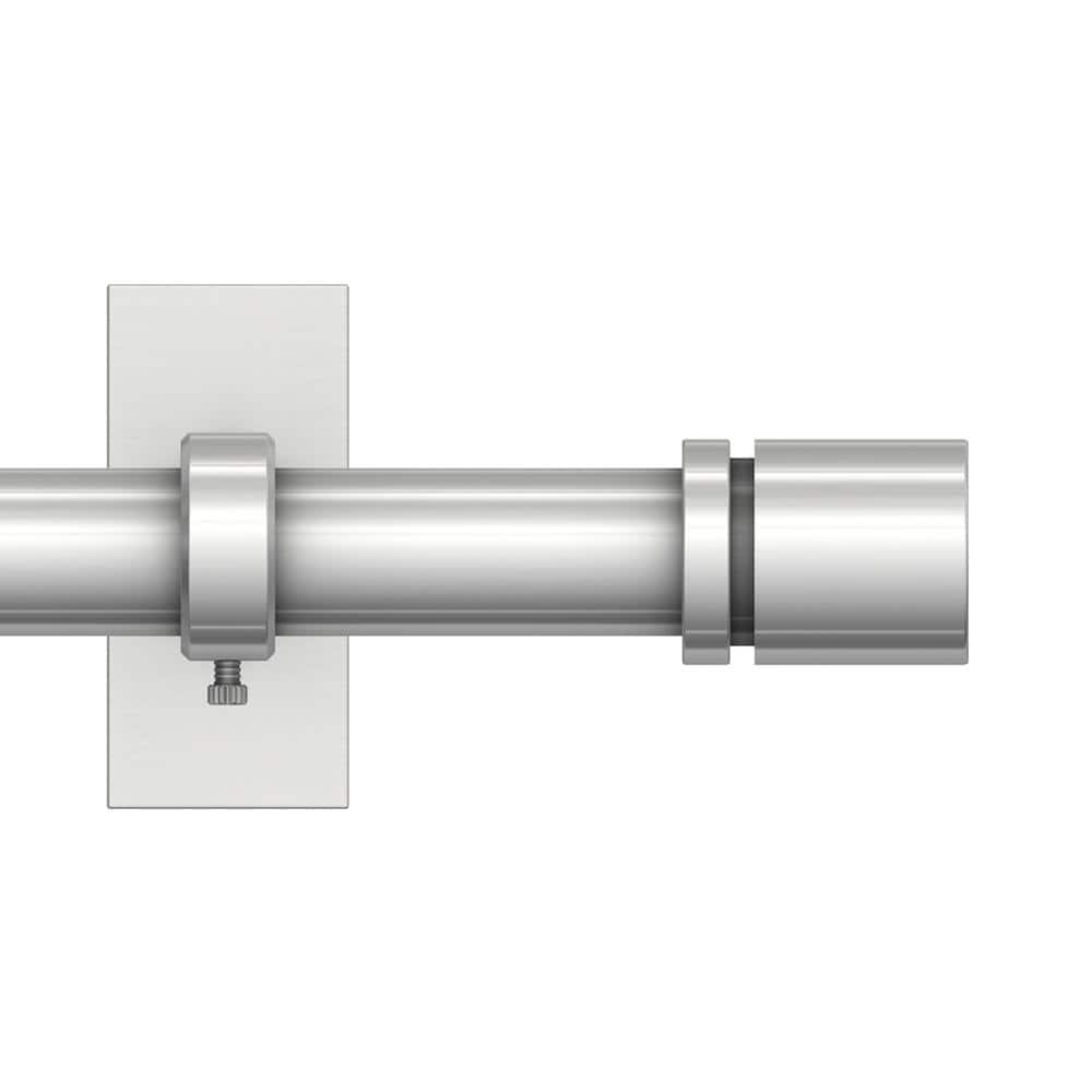 72 in. - 144 in. Telescoping 1 in Single Rod Set Deco Bracket in Brushed Ni