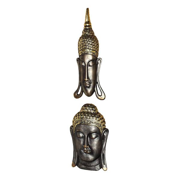 Design Toscano in. x in. Sukhothai and Bodh Gaya Buddhas Asian Wall Sculptures (2-Piece)