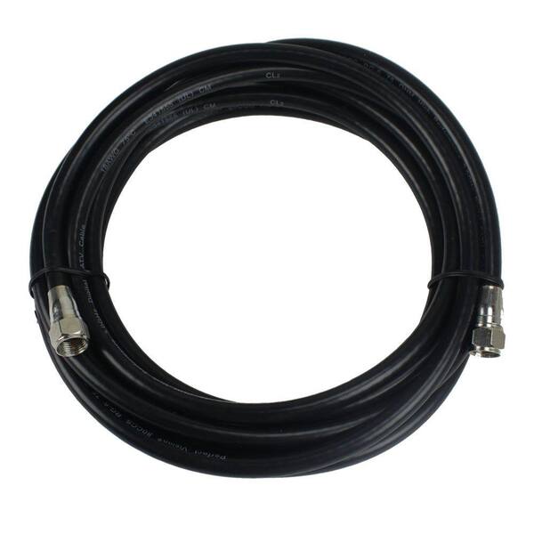 PerfectVision 12 ft. RG-6 Black Coaxial Cable with Ends