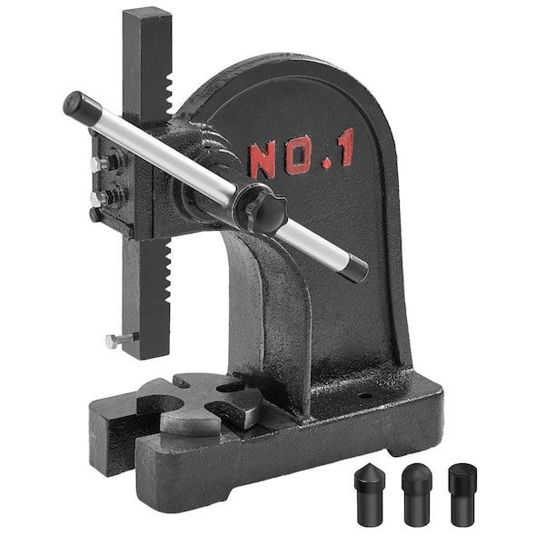 Arbor Press, 1 Ton Manual Arbor Press, 5.9 in. Maximum Height, Cast Iron Heavy-Duty Manual Desktop Arbor Press