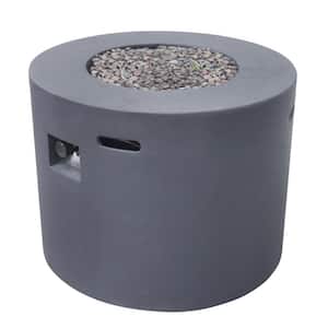 31.1 in. 40000 BTU Dark Grey Round Magnesium Oxide Propane Outdoor Fire Pit, without Tank Cover