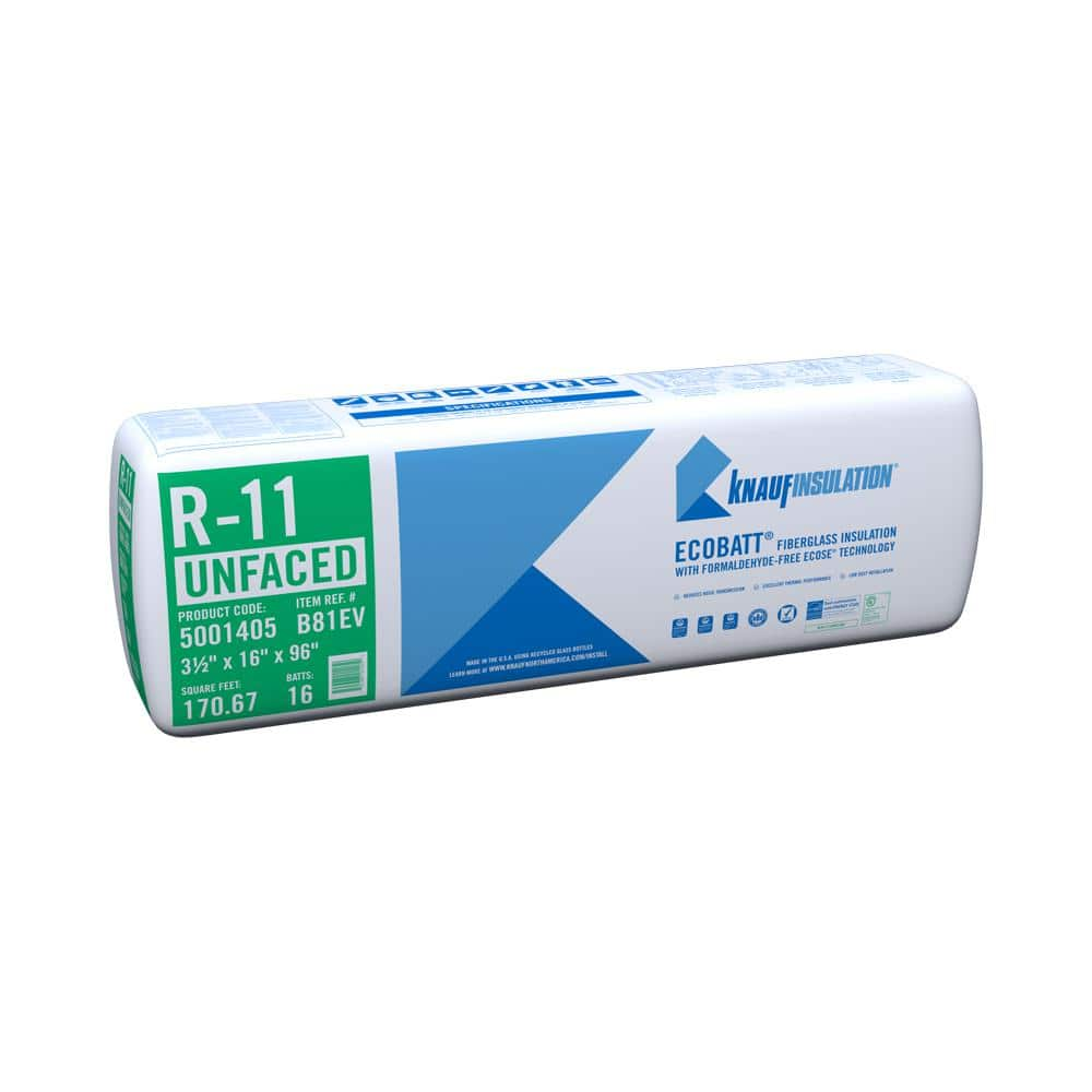 Knauf Insulation R 11 Ecobatt Unfaced Fiberglass Insulation Batt 3 12 In X 16 In X 96 In 5 