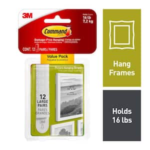 Command Large Picture Hanging Strips, White, Damage Free Hanging, 12 Pairs  17206-12ES - The Home Depot