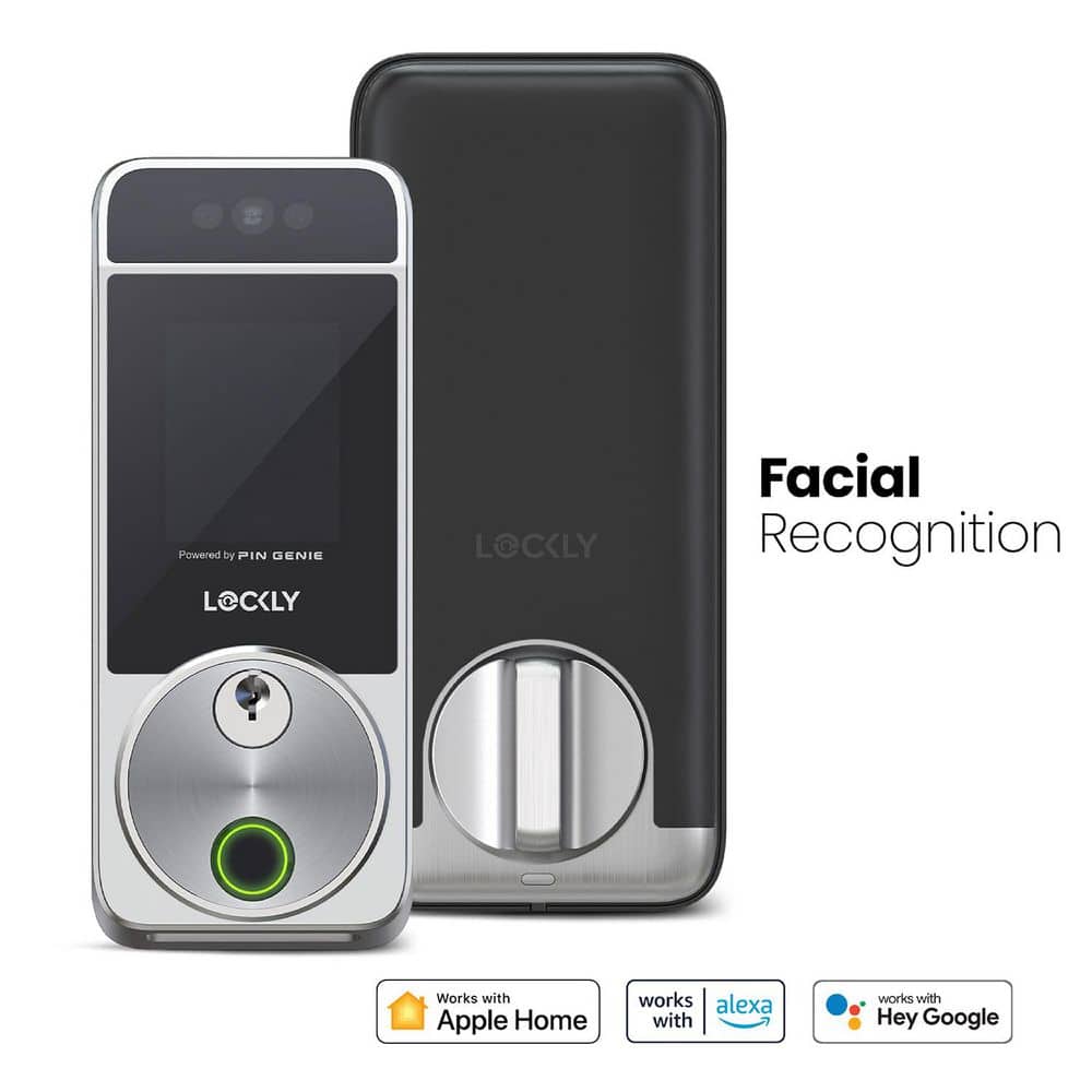 Lockly Visage Facial Recognition Zeno Satin Nickel Deadbolt Wi-Fi