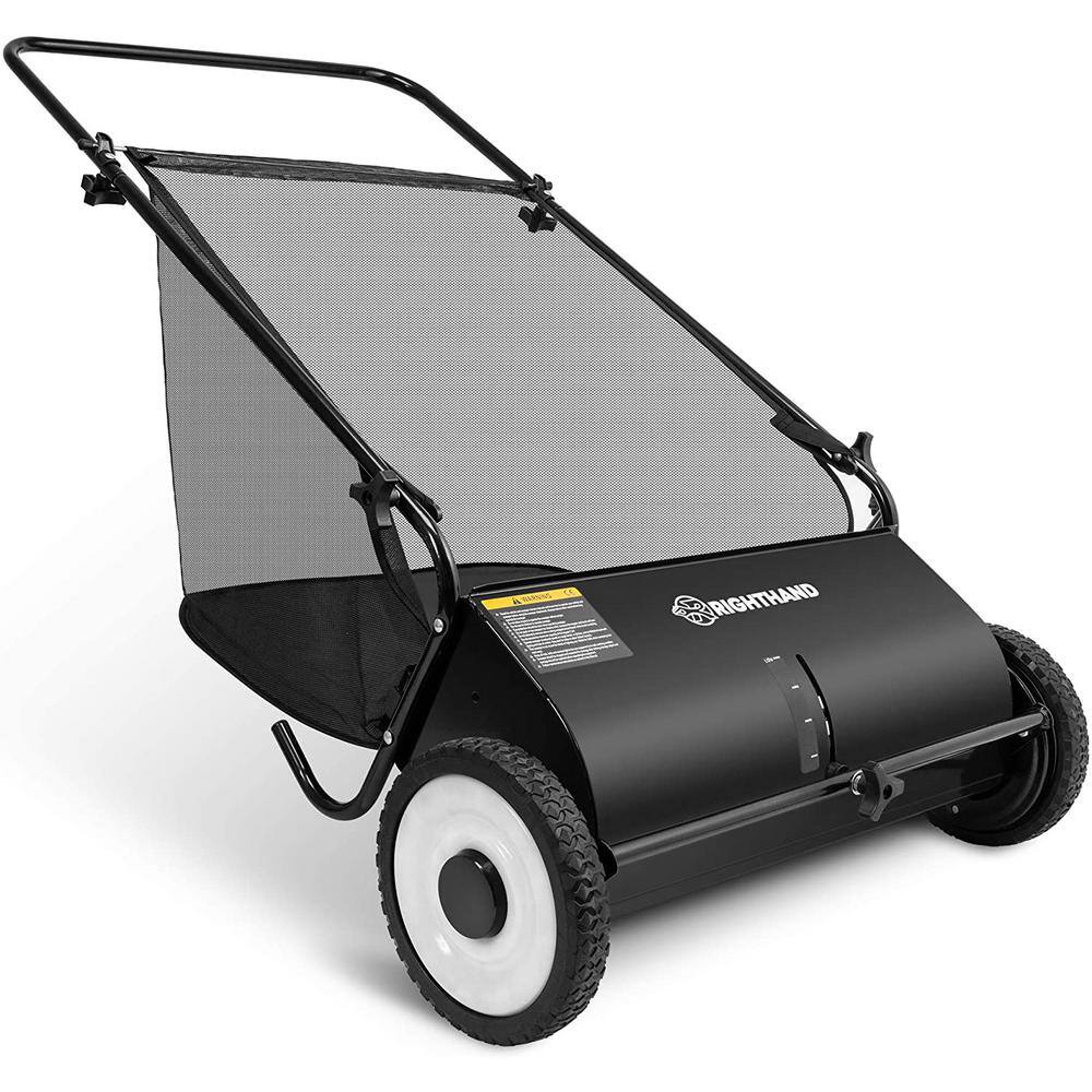 26 in. Push Lawn Sweeper - Heavy-Duty Durable Steel Structure and ...