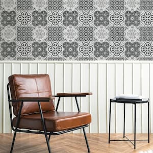 Grey Lisbon Tile Peel and Stick Wallpaper Sample