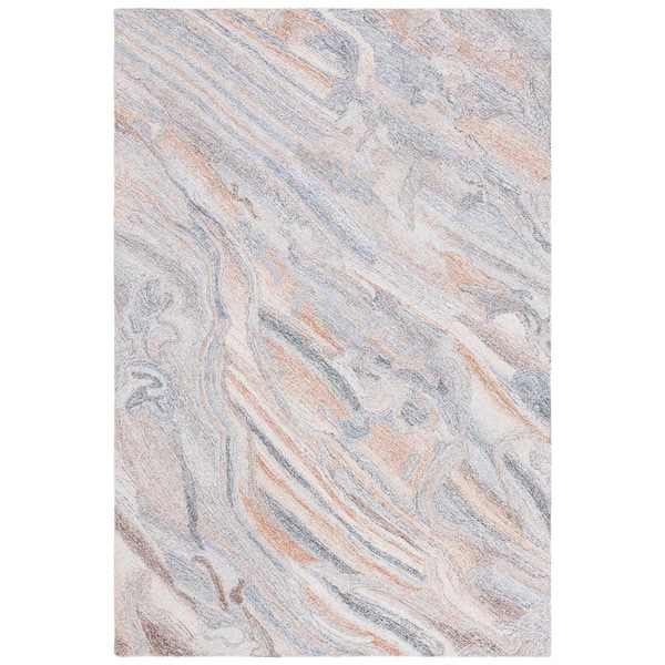 SAFAVIEH Abstract Gray/Brown 8 ft. x 10 ft. Abstract Eclectic Area Rug
