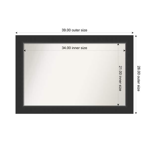 Amanti Art Corvino Black 39 in. x 26 in. Custom Non-Beveled Wood Framed Bathroom Vanity Wall Mirror