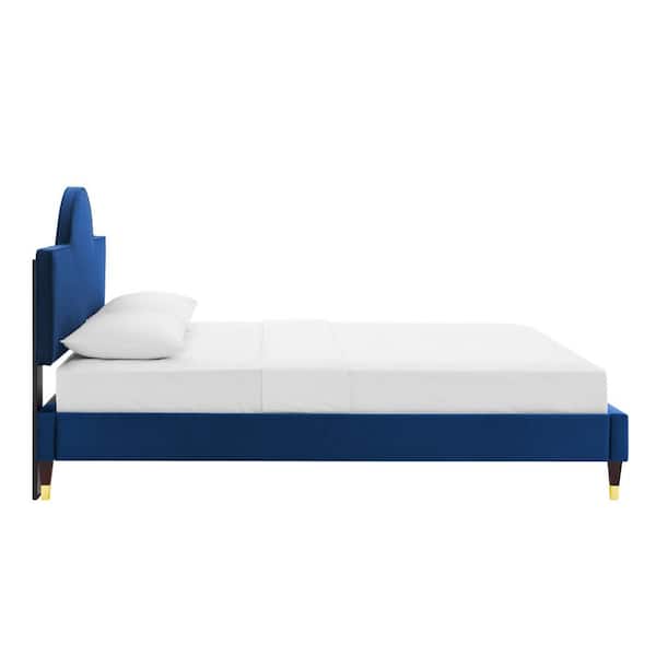 Aurora Performance in Navy Velvet Full Bed