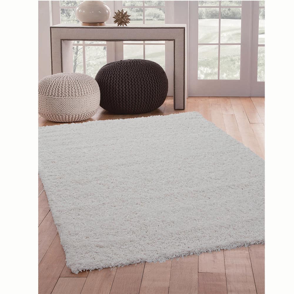 White Full Rug 8 ft. x 10 ft. Shag White Area Rug YQB05569551 - The Home Depot