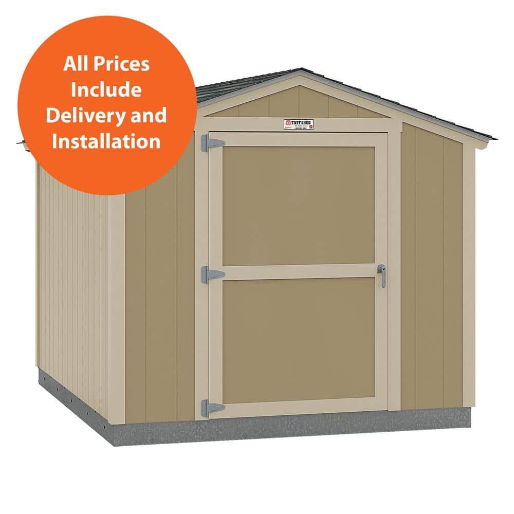 Tuff Shed Tahoe Series Edgewood Installed Storage Shed 8 ft. x 10 ft. x 7 ft. 10 in. Unpainted (80 sq. ft.) 6 ft. High Sidewall, Beige -  8x10 SR E1 NP