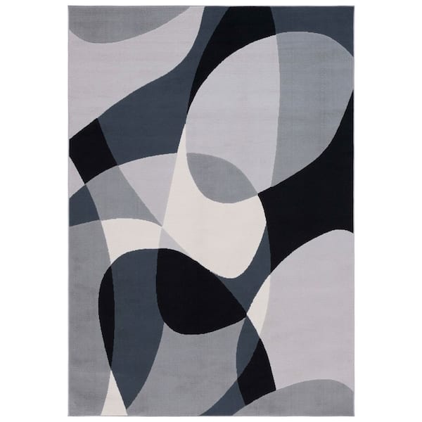 Odyssey 5 ft. x 8 ft. Gray/Black Ivory Abstract Geometric Area Rug