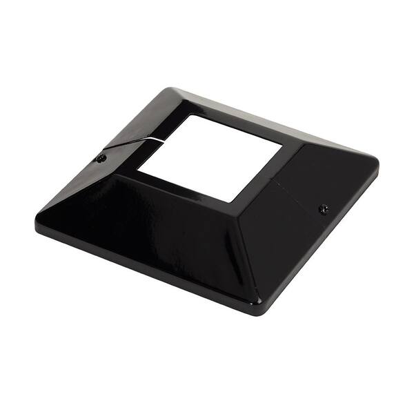 FORTRESS Versai 5 in. x 5 in. Black Steel Post Base Cover for 2x2 in. Nominal Post