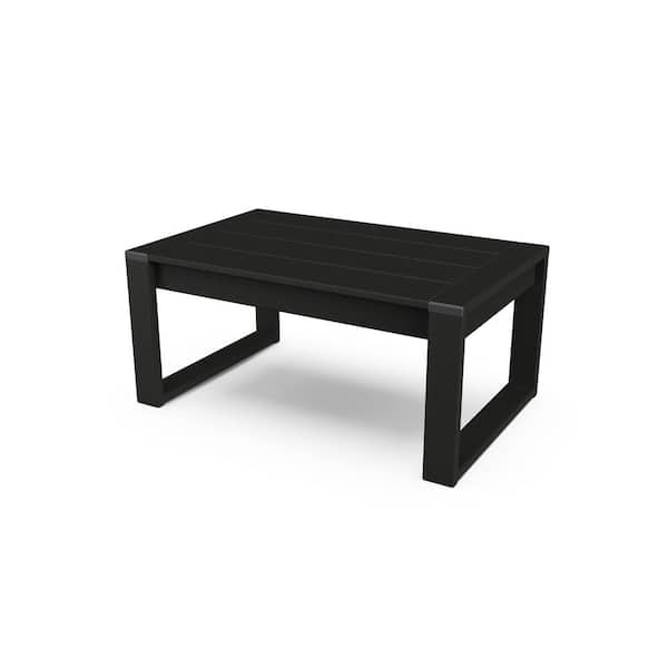 POLYWOOD EDGE Black Plastic Outdoor Coffee Table