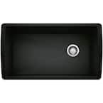 DIAMOND Coal Black Granite Composite 33.5 in. Single Bowl Undermount Kitchen Sink