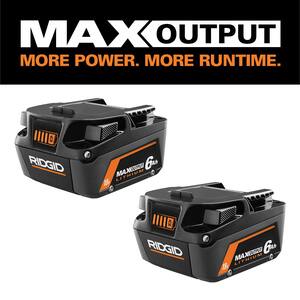 18V 6.0 Ah MAX Output Lithium-Ion Batteries (2-Pack) with FREE 4.0 Ah Battery