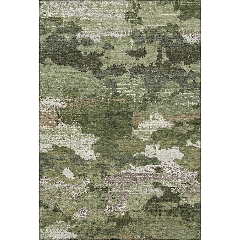 Mayfield Premium Machine Washable Abstract AMF2434 Olive 3 ft. x 5 ft. Area Rug price history on PriceWatchPro