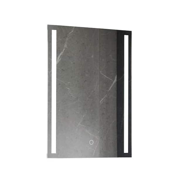 Mediterraneo 23.65 in. W x 31.5 in. H Vertical Rectangular Frameless Coating Wall Bathroom Vanity Mirror in Silver