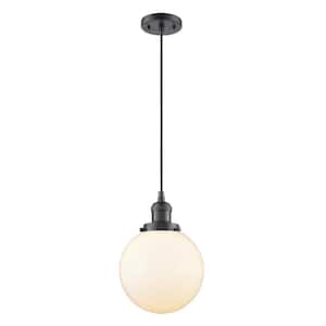 Beacon 100-Watt 1 Light Oil Rubbed Bronze Shaded Mini Pendant Light with Frosted Glass Shade