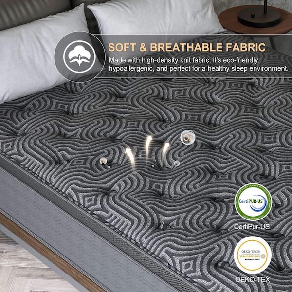 Queen Medium Firm Hybrid Cooling Gel Memory Foam Mattress 10 in. Bed-in-a-Box Mattress with Motion Isolation