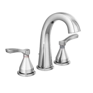 Stryke 8 in. Widespread 2-Handle Bathroom Faucet with Metal Drain Assembly in Chrome