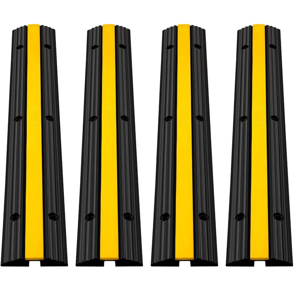 4 Pack 3.33 ft. 1-Channel Rubber Cable Protector Ramps, Heavy Duty 22046Lbs Load Capacity Cable Wire Cord Cover Ramp price history on PriceWatchPro