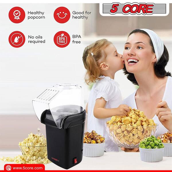 Air Popper Popcorn Machine Hot Air Kernel Maker (Black)