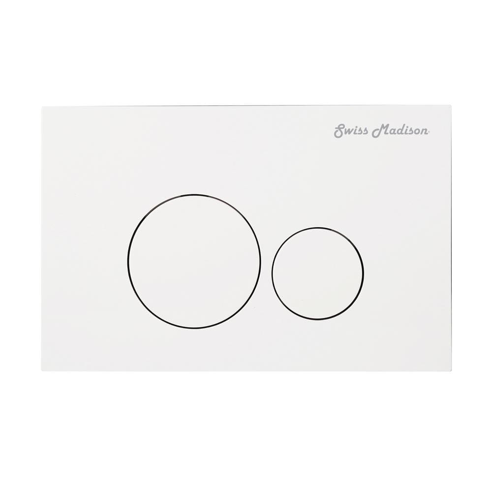 Swiss Madison 0.8/1.28 GPF Wall Mount Dual Flush Actuator Push Button Plate in White