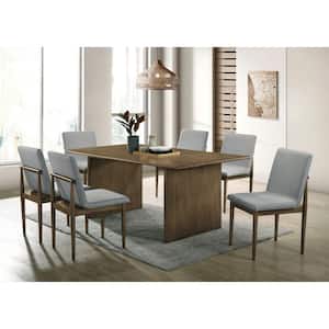 Betsy 7-Piece Natural Tone Mid Century Modern Dining Table