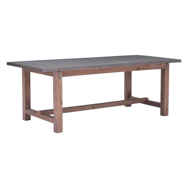 ZUO Greenpoint Gray and Distressed Fir Dining Table