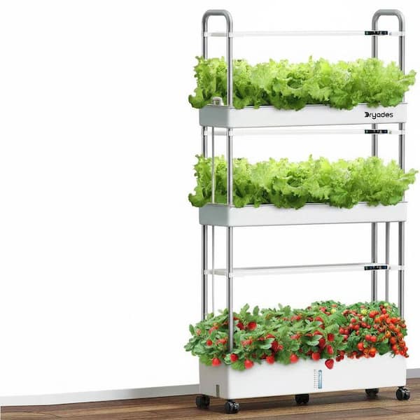 Dryades 90-Pod Hydroponic Growing System with LED Grow Light and