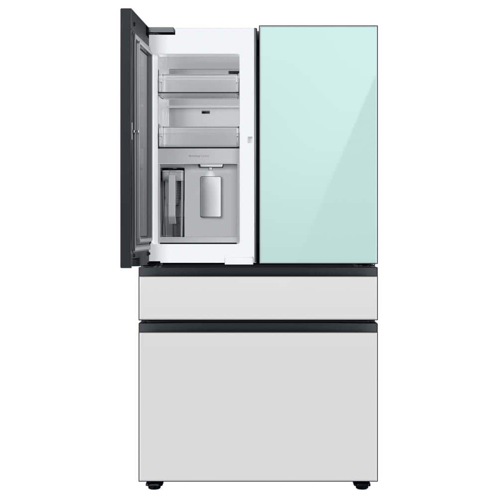 Morning Blue Glass 29 cu. ft. Smart French Door Refrigerator with Ice Maker