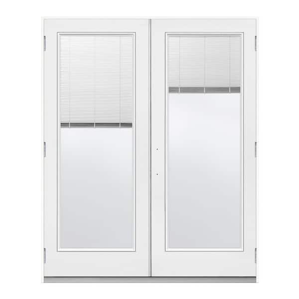 JELD-WEN 72 in. x 80 in. Primed Steel Left-Hand Outswing Full Lite Active/Stationary Patio Door w/Internal Blinds