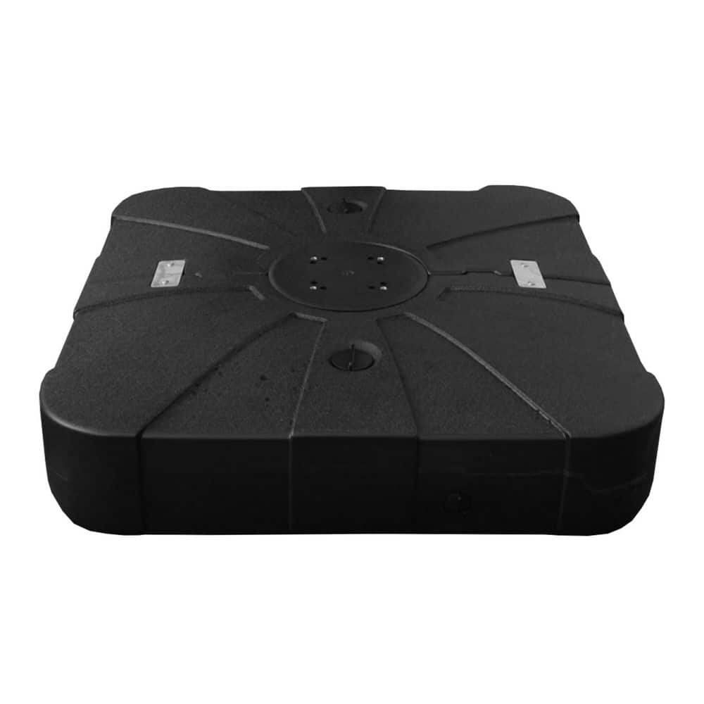 35 in. Resin Square Patio Umbrella Base in Black, with Wheels, for Most Can