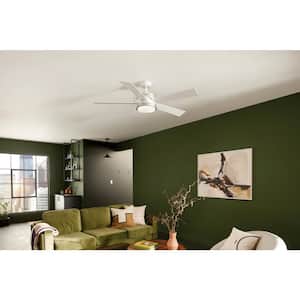 Salvo 56 in. Integrated LED Indoor White Downrod Mount Ceiling Fan with Wall Control