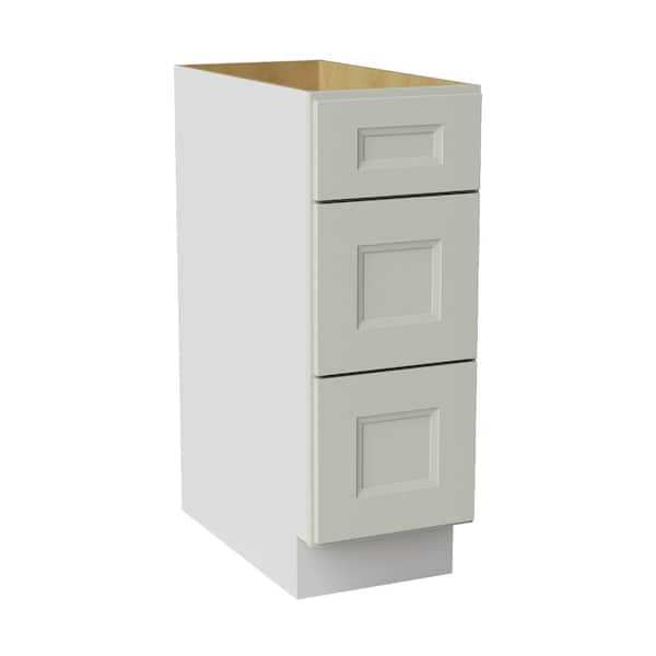 12 in. W x 21 in. D x 34.5 in. H Ready to Assemble Double Shaker Drawer Base Bath Cabinet in Laguna Grey