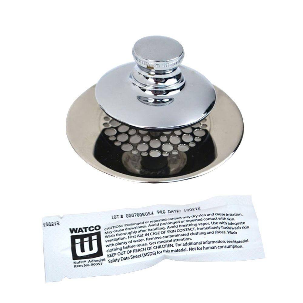 Silver Pop-Up Bathtub Drain Stopper – Suction Cup Installation, ABS+Copper Core