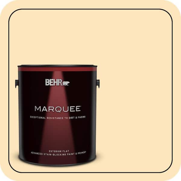 BEHR MARQUEE 1 gal. #350C-2 Banana Cream Flat Exterior Paint & Primer