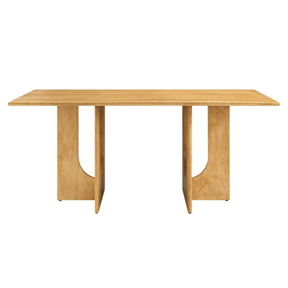 Rivian 70" Oak Mango Wood Mid-century Modern Dining Table