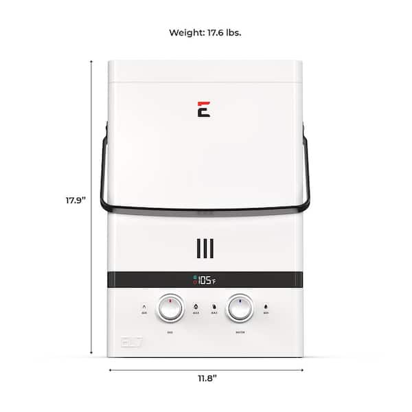 Luxe 1.85 GPM 52000 BTU Outdoor Portable Gas Tankless Water Heater with LED Display