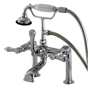 Heirloom 3-Handle Deck-Mount Clawfoot Tub Faucets with Hand Shower in Polished Chrome