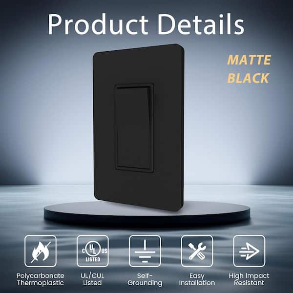 Lukyamzn 15 Amp Single Pole Decorator Light Switch with Screwless