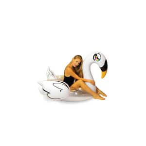 Inflatable Deluxe 48 in. Glitterfied Swan Pool Tube